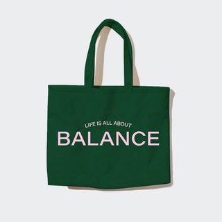 [Birtive Loving Life Tote] กระเป๋าผ้าแคนวาส สกรีนลาย มีช่องใส่โน๊ตบุ๊ค ใส่ขวดน้ำ ใส่เสื้อผ้าออกกำลังกาย