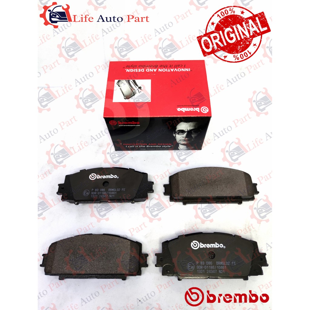 ผ้าเบรคหน้า Brembo Perodua Alza 2014- / Toyota Vios NCP93 E & J / Yaris NCP91 / Prius