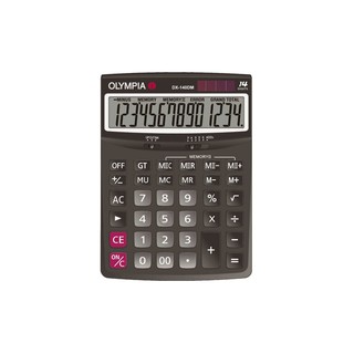 เครื่องคิดเลข สีดำ โอลิมเปีย DX140DM Olympia DX140DM Black Calculator