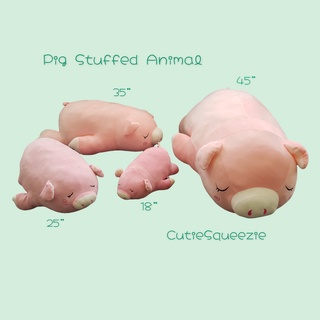 ตุ๊กตาหมูนิ่มหมอบ หลับตา (เวอร์ชั่น2) Stuffed (Pig V2)