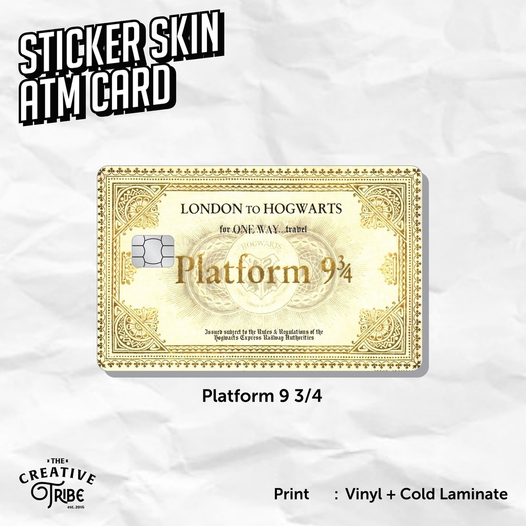 แพลตฟอร์ม 9 3/4 - การ์ดสกินสติ๊กเกอร์ - ไวนิล ATM Debit Credit Emoney Flazz Sticker Hogwarts Harry Potter