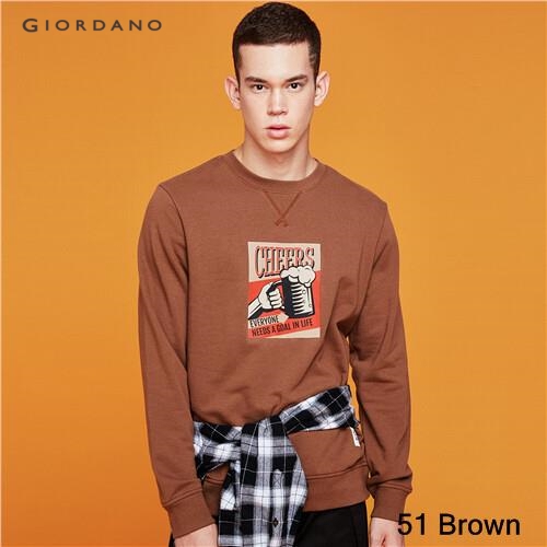 GIORDANO MEN Printed crewneck sweater 34099701