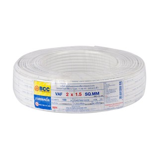 สายไฟ VAF สายไฟ VAF BCC 2x1.5 ตร.มม. 100 ม. สีขาว สายไฟ งานระบบไฟฟ้า ELECTRIC WIRE VAF BCC 2X1.5SQ.MM 100M WHITE