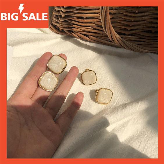 แฟชั่น S925 เงินสเตอร์ลิงเกาหลีอารมณ์เรียบง่ายอะซิเตทสแควร์เรซิ่นต่างหู ...