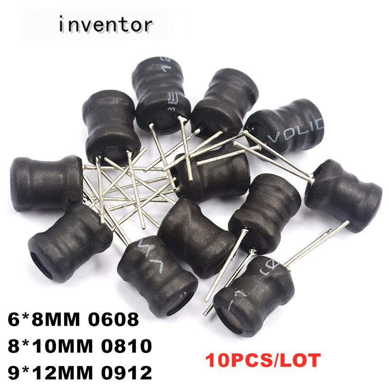 10pcs 0912 9*12mm 8*10MM 0810 6*8MM 0608 I-shape Power Inductor Inductance Copper Coil  2.2UH 3.3UH 