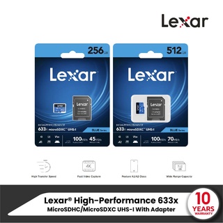 Lexar® High-Performance 633x microSDHC™/microSDXC™ UHS-I Card BLUE Series (ไมโครเอสดีการ์ด)