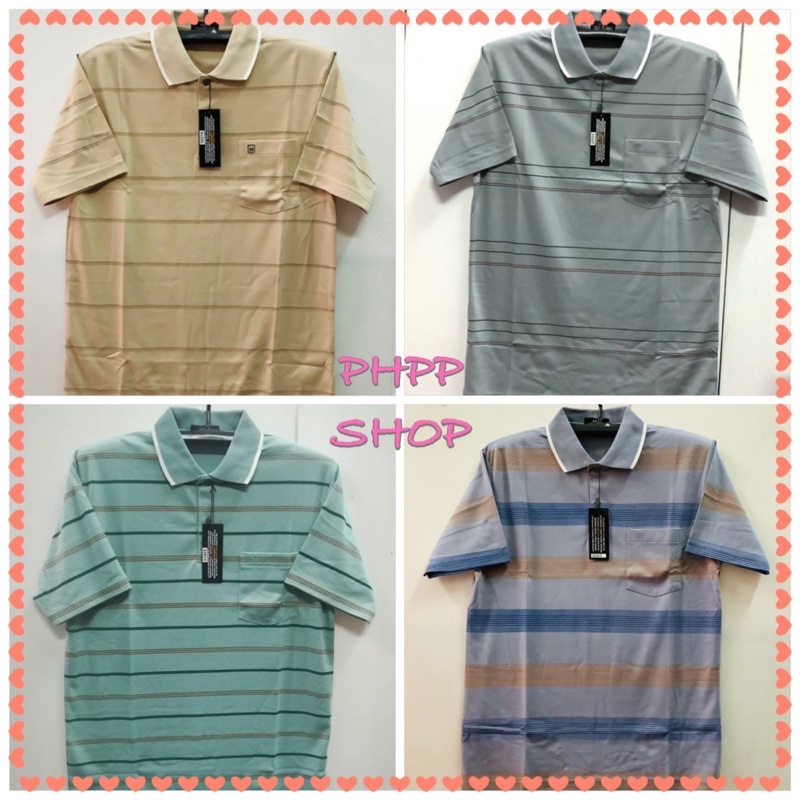 เสื้อคอปกโปโลชาย ผ้านิ่ม ใส่แล้วไม่ร้อนเบอร์ L 42นิ้ว