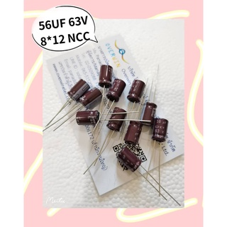 56UF 63V 8*12 NCC  สินค้ามีสต็อก พร้อมส่ง