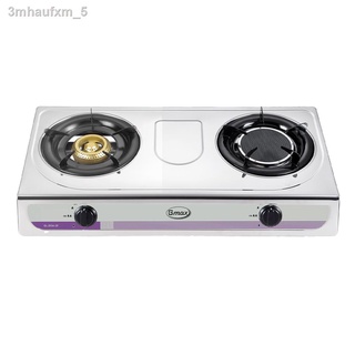 Gmax เตาแก๊สสแตนเลส 2 หัว หัวอินฟราเรด หัวเตาเหล็ก รุ่น GL-203A เตาแก๊ส 2 หัว Gas Stove เตาแก๊สตั้งโต๊ะ สแตนเลส (รับประก