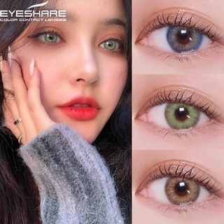 EYESHARE 2 pcs/pair Contact Lenses for Eyes Makeup Natural Blue Gray Colorful Yearly use Contact Lens 14mm