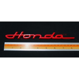 1ชิ้น HONDA LOGO แผ่นป้ายตกแต่ง ฮอนด้า คลาสสิก ตัวเขียน สีแดง HONDA CIVIC ACCORD CR-V HR-V JAZZ FIT STICKER