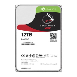 SEAGATE 12 TB HDD (ฮาร์ดดิสก์แนส) IRONWOLF 7200RPM SATA3 (ST12000VN0008)