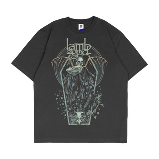 oversize T-shirt Gkb เสื้อยืดลําลอง สําหรับผู้ชาย ผู้หญิง แขนสั้น พิมพ์ลาย metal LAMB OF GOD S-5XL