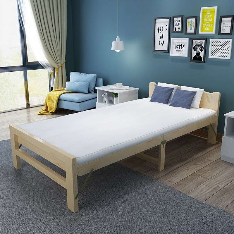 Vitoli เตียง เตียงพับได้ โครงเตียงไม้สน(แถมฟรีที่นอน) reinforce folding bed-VC01