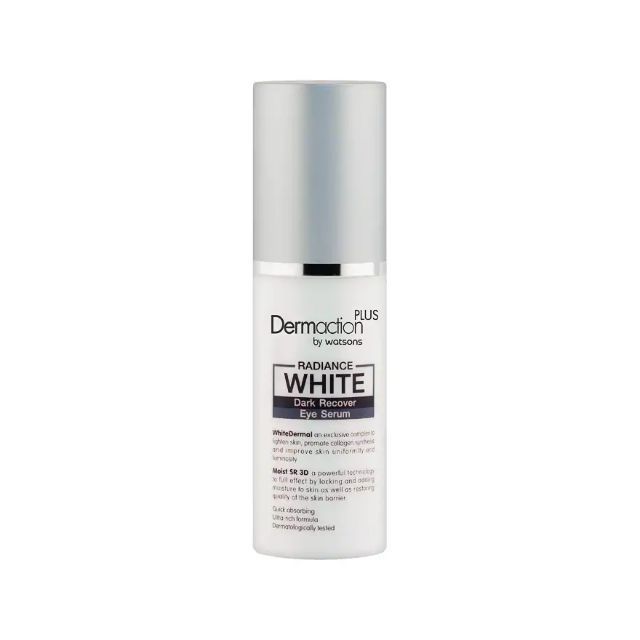 dermaction plus by watsons radiance white dark recover eye serum 15 ml.