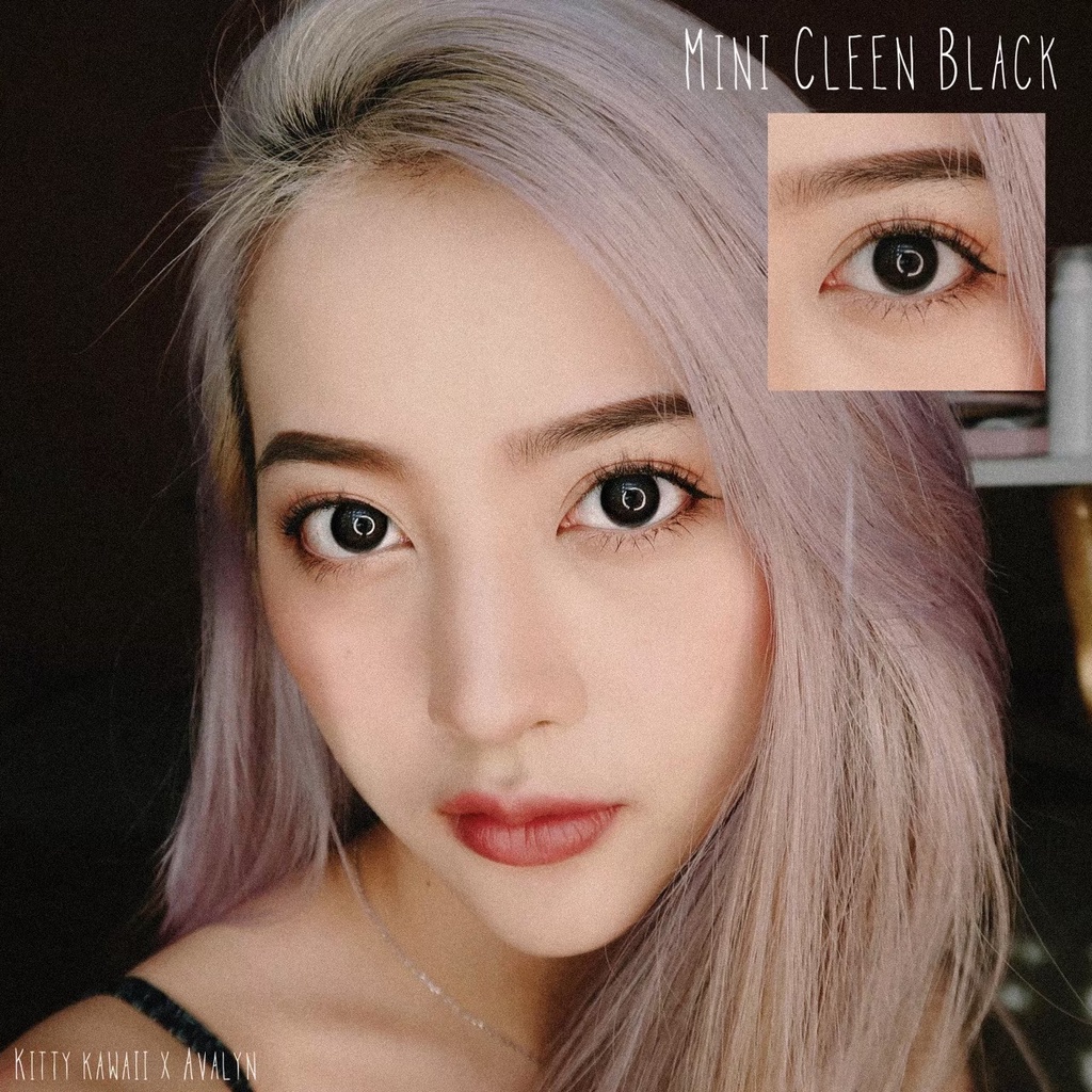 Mini Cleen  Black/สีดำ [สายตาสั้น -0.00 ถึง -10.00] Size Mini (S) ขนาดเล็ก / คอนแทคเลนส์ / ยี่ห้อ Ki