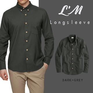 [โค้ดส่วนลด LMOF15Per ลด15%] L’M men’s style เสื้อเชิ้ตแขนยาวผู้ชาย เสื้อเชิ้ตคอปกชาย  ผ้าoxford