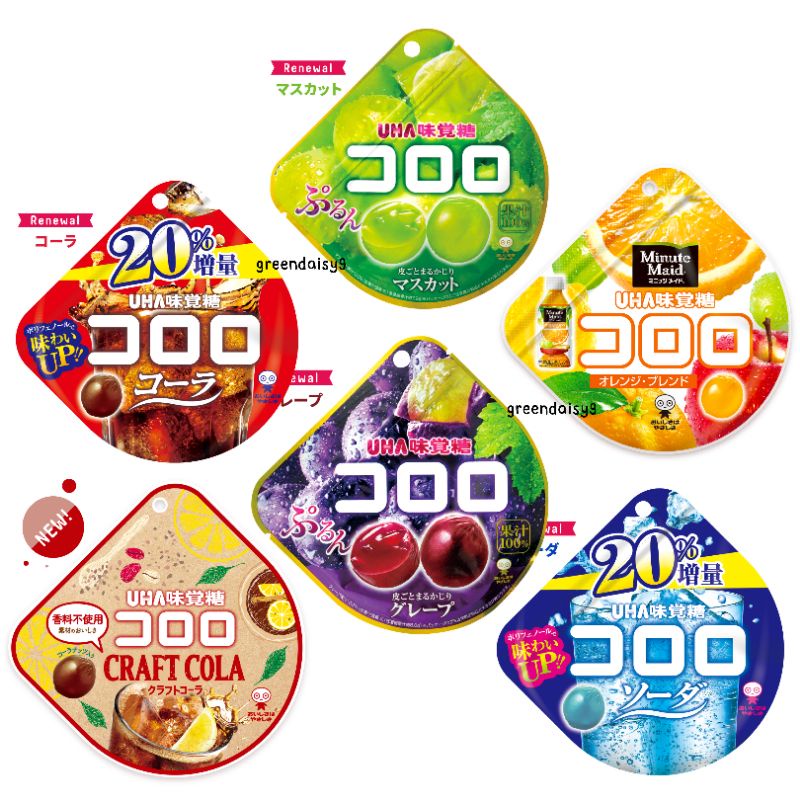 (🎊ของแท้จากญี่ปุ่นอร่อยติดใจ) UHA Cororo เยลลี่ญี่ปุ่นรสชาติผลไม้แท้ อร่อย หนุบหนับ เคี้ยวเพลิน
