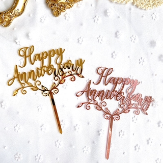 ท็อปเปอร์ตกแต่งเค้ก ลาย Happy Anniversary