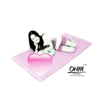 OHM ปลอกที่นอนปิคนิคแบบมีซิป ผ้าเครปซาติน 220 เส้น ขนาด 5 ฟุต (สีชมพูอ่อน)