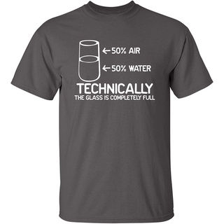 เสื้อยืด พิมพ์ลาย Feelin Good s Technically The Glass is Completely Science Sarcasm แฟชั่นฤดูร้อน สําหรับผู้ชาย