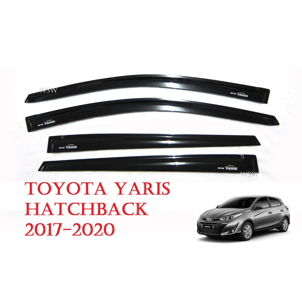 (1ชุด) กันสาดประตู รถยนต์ โตโยต้า ยาริส 5ประตู ปี 2017-2022 สีดำ Toyota Yaris Windshield กันสาด กันฝน ของแต่งยาริส AO