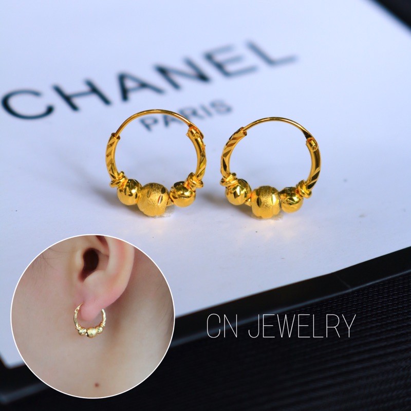 [ ลดเพิ่ม 30% เก็บโค้ดหน้าร้าน] 1คู่ ต่างหูห่วง (วัสดุอย่างดี ไม่ลอกดำ แพ้ง่ายใส่ได้) CN Jewelry