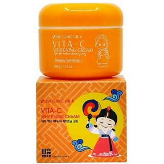 3W CLINIC DR.K VITA-C WHITENING CREAM 100g ครีมบำรุงผิวหน้าสูตรวิตามินซีเข้มข้นจากเกาหลีของแท้เพื่อผิวหน้ากระจ่างใส