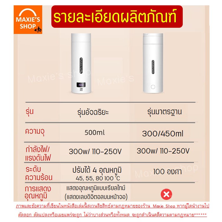 ส่งฟรี  กระติกน้ำร้อนพกพา MAXIE รุ่นใหม่!2021(มีให้เลือก3ขนาด!) กระติกน้ำร้อน กาต้มน้ำร้อนพกพา กระติกต้มน้ำร้อนแบบพกพา ราคา ถูกที่สุด ดีลบีเคเค แกลเลอรีภาพที่ 9