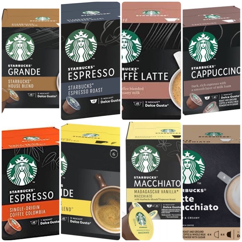 กาแฟแคปซูล(เครื่องชง) Starbucks Coffee Dolce gusto มี 15 รส