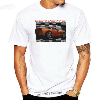 เสื้อยืดผ้าฝ้ายพิมพ์ลายแฟชั่น เสื้อยืด ลาย Chevy Corvette Orange Z06