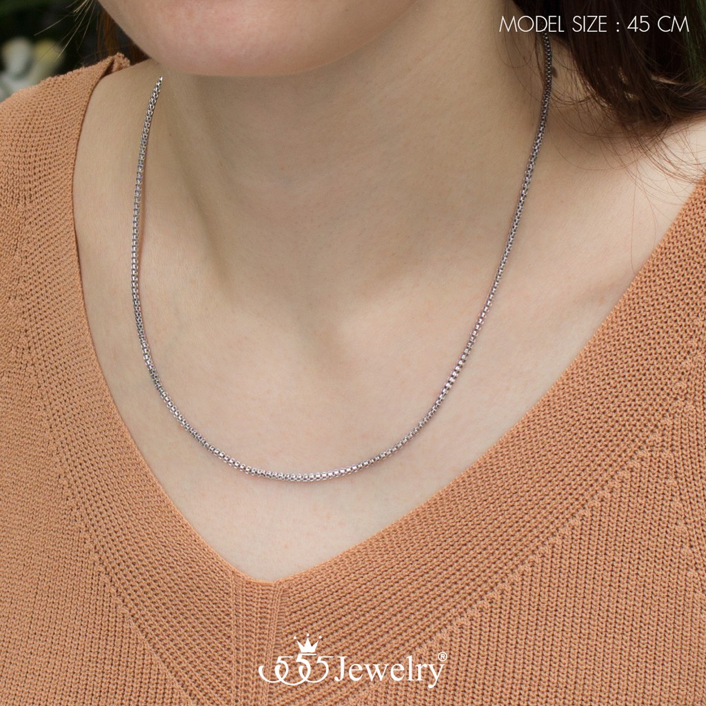 555jewelry สร้อยคอสแตนเลส ลายโซ่ถักกลม ดีไซน์ Unisex รุ่น MNC-C002 - สร้อยสแตนเลส สร้อยคอผู้ชาย สร้อยคอผู้หญิง (CH10)