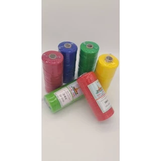 ด้ายโปลีสี380/6(แบบหลอด) 200กรัม เชือกโปลีสี ด้ายโปลีหลอด ด้ายทอเสื่อ ด้ายตำสาด เชือกถัก ถักกระติบเชือกขึงแนวขึงระยะ