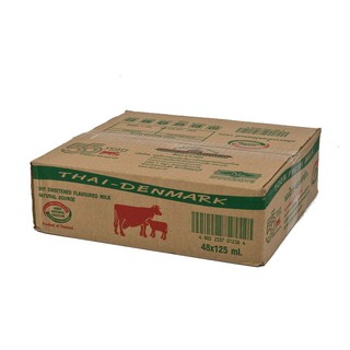 ไทยเดนมาร์ค นมปรุงแต่งยูเอชที รสหวาน ขนาด125 มล. แพ็ค 48 กล่อง Thai-Danish UHT flavored milk, sweet flavor, 125 ml, pack