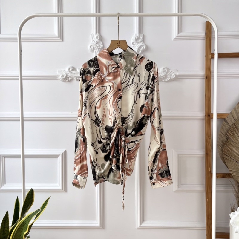 KEMEJA [WHOLESALE] JR201 - AGATHA MARBLE SHIRT (4pcs @ Rp. 77,000)