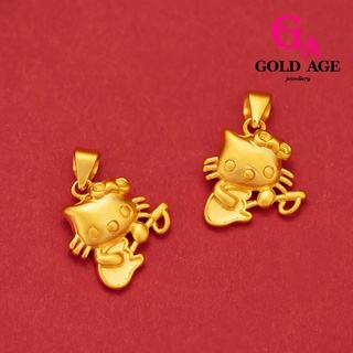 Ga เครื่องประดับแฟชั่นเกาหลี 24k กรุงเทพ กีตาร์ผู้หญิง สเตนเลส Hello Kitty จี้ขนาดเล็ก น่ารัก หวาน สร้อยคอ