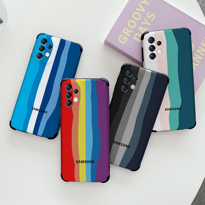 ของแท้ เคสโทรศัพท์มือถือแบบแข็ง ไล่โทนสีรุ้ง สําหรับ Samsung A73 A33 A72 A52 A52S A32 A22 A03S A12 M12 M32 4G 5G