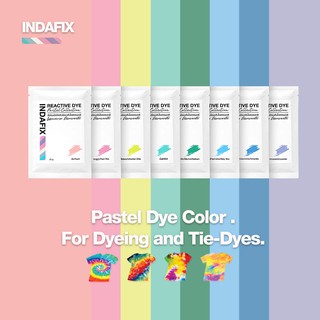 สีย้อมผ้า ยี่ห้อ INDAFIX Pastel Collection (คอลเลคชั่น สีพาสเทล) ขนาด 25 กรัม