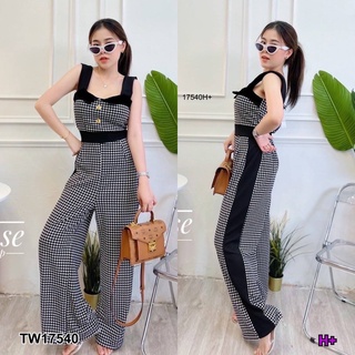 Jumpsuit จัมสูทแขนกุดขายาว ชิโนริแถบข้าง MM17540 Jumpsuit Long sleeveless jumpsuit Shinori SidebarJumpsuit Long sleevele