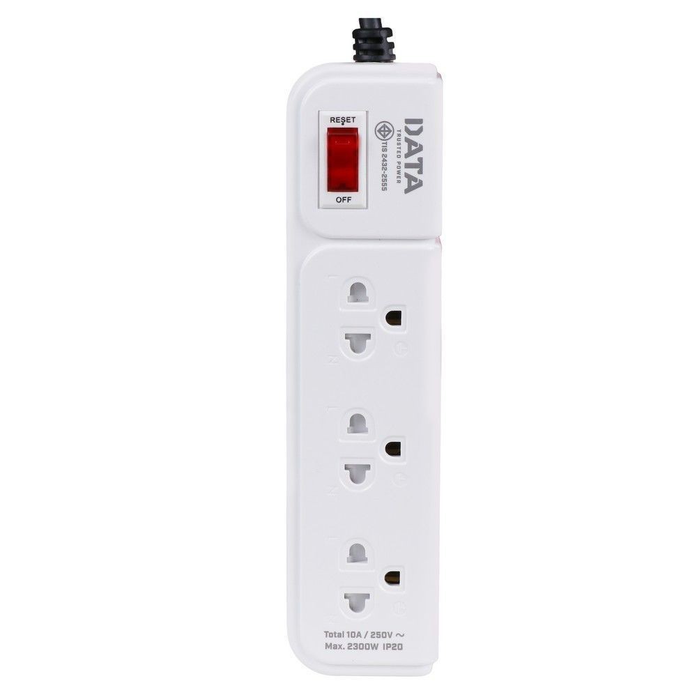 รางปลั๊กไฟ 3 ช่อง 1 สวิตซ์ DATA AP3159 2 ม. สีชมพู  POWER STRIP DATA AP3159 3-OUTLET 1-SWITCH 2M PIN
