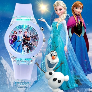 นาฬิกาข้อมือ Disney Frozen Elsa &amp; Anna มีไฟสําหรับเด็กผู้หญิง