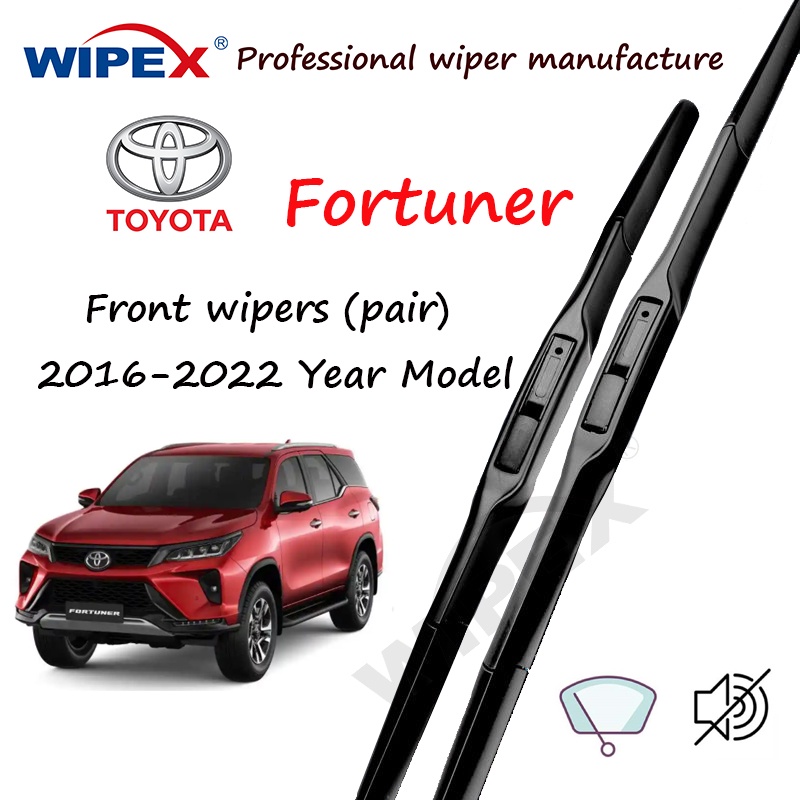 Hybrid Toyota Fortuner ใบปัดน้ําฝน 16+22 ชุด/คู่ด้านหน้าคุณภาพญี่ปุ่นสําหรับ 2016-2022 YEAR รุ่น Fortuner ที่ปัดน้ําฝนกระจกรถยนต์จาก Wipex