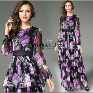 FLOWER LONG MAXI DRESS