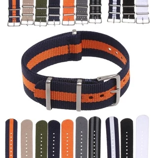PULSEE 18 20 22 มม.ไนลอนทอผ้าสร้อยข้อมือทนทานผู้หญิง Man ปรับ Loop Watchband