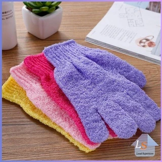 ถุงมืออาบน้ำ ขจัดเซลล์ผิวเก่า ถุงมือขัดผิวอาบน้ำ พร้อมส่ง Glove-style bath towel
