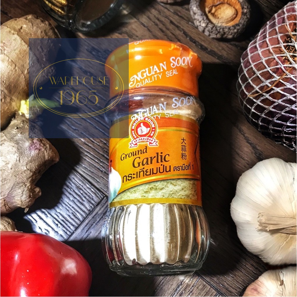 (50 g) กระเทียม ป่น ตรามือที่ 1 ง่วนสูน ในขวดแก้ว Nguan Soon - Fine-quality Ground Garlic