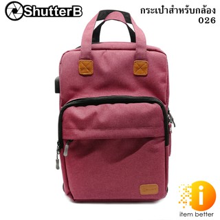 SHUTTER B F026B BAG PINK **พร้อมส่ง* กระเป๋าใส่กล้องใส่ Notebook 14 นิ้ว