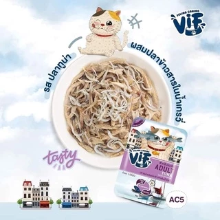 New! VIF by Felina Canino Super Premium Cat Pouch ❤️😸 วิฟ อาหารเปียกแมวเกรดพรีเมี่ยมเสริฟความสดใหม่ให้น้องแมว 75g