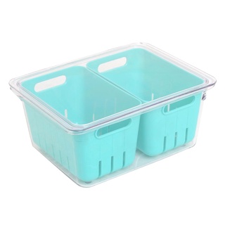 กล่องจัดเก็บในตู้เย็นมีฝา พร้อมตะกร้า 2 ใบ KECHREFRIGERATOR STORAGE BOX WITH LID AND 2 BASKETS KECH