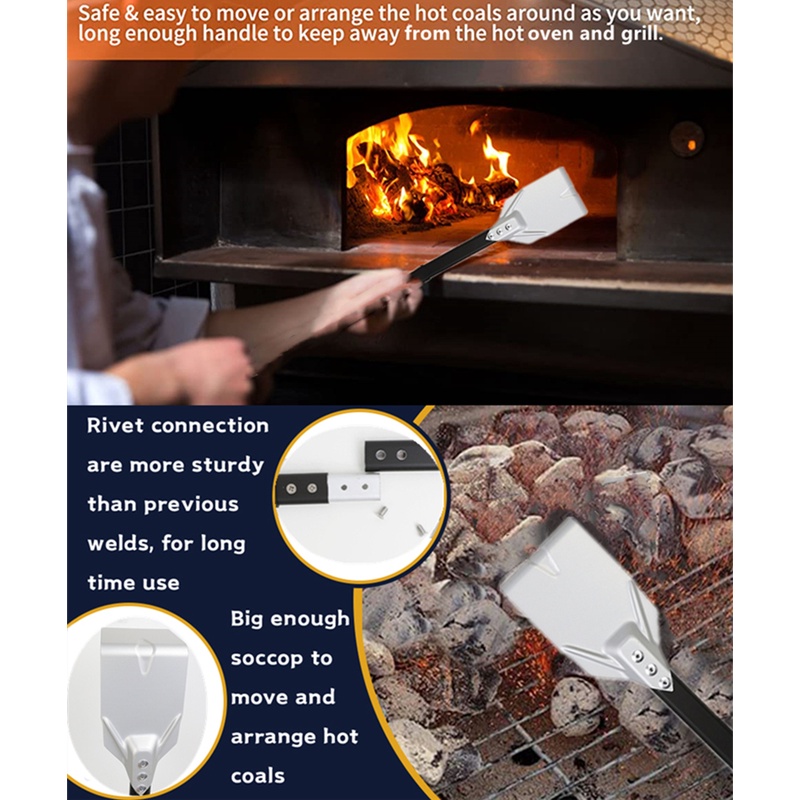 แปรงทําความสะอาดเตาอบพิซซ่า พร้อมที่ขูด DMDIY ด้ามจับยาว 40 นิ้ว อลูมิเนียม ถอดออกได้ สําหรับเตาอบบาร์บีคิว - รูปที่ 7